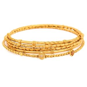 Jade Gold Plated Temple Matte Bridal Bangles Engagement Charm Bracelets 2x4 - Product Image 2
