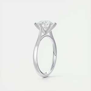 Bague de fiançailles solitaire Six Point Cathedral avec diamant rond de 2,00 carats cultivé en laboratoire, sertie en or blanc 14 carats - Product Image 1