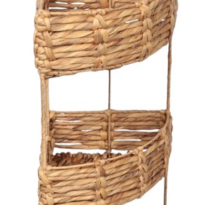 Nordic Style Water Hyacinth Shelving Multi Tier Corner Display <b>Shelf</b> For Toiletries Books Interior Home Decor Braided Accent - Product Image 3