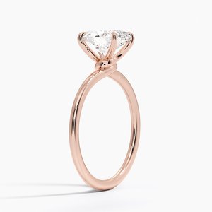 Entwined <b>Solitaire</b> Engagement <b>Ring</b> with Moissanite Prong Setting 14K Gold Plated 925 <b>Silver</b> - Product Image 4