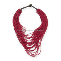 Collier ras du cou Shan India Bohemia multi-brins en perles de verre, bleu, fait main, personnalisable, bijoux de mode pour femmes