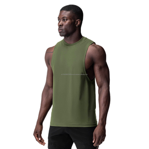 Singlet slim fit pour homme, débardeur léger, séchage rapide, évacuation de la transpiration, col rond, stringers, bras tombants, veste de sport - Product Image 6