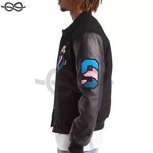 Vintage Letterman College Baseball <b>Bomber</b> <b>Varsity</b> <b>Jacket</b> for Men Custom Patchwork Embroidery Patches Stylish Men's <b>Jacket</b> - Product Image 2