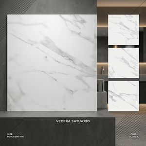 Modernas Baldosas de Porcelana Esmaltada con Acabado Brillante de 600x600 mm, 8 mm de Grosor, Adhesivas para Pisos Interiores y Exteriores - Product Image 4