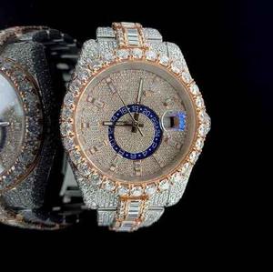 Reloj de Cuarzo de Lujo para Hombre con Incrustaciones de Diamantes, Esfera de Cristal de Zafiro y Correa de Acero Inoxidable, Pantalla Analógica de 42 mm - Product Image 1