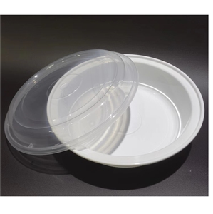 Contenedor de almacenamiento de alimentos Contenedor de plástico redondo Diseño moderno Pequeña caja de embalaje de comida para llevar Cocina Almuerzo al por mayor - Product Image 3