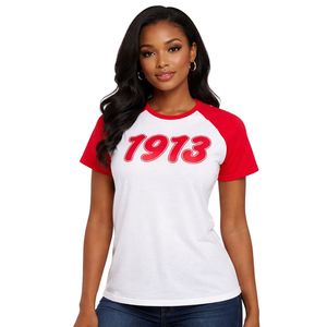 Maglietta Raglan Premium Delta Sigma Theta 1913 per Donne, Vestibilità Comoda, Alta Qualità, Abbigliamento Casual per Confraternite Greche - Product Image 1