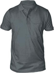 Camiseta polo clásica de algodón y poliéster para hombre, de corte clásico, con bolsillo, de mezcla gruesa, color liso, básica, de moda de verano, sin etiqueta, lista para usar. - Product Image 1