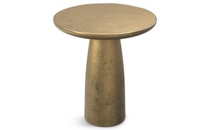 Luxe Metal Antique Metal Coffee <b>Table</b> With Conical Base Transitional Living Room Furniture Handmade - Product Image 4