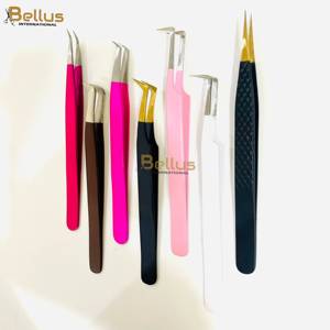 Pinzas para Pestañas Bellus International de Acero Inoxidable con Punta de Fibra Suave, Agarre Fino y Duradero, Herramienta Profesional para Salón de Belleza - Product Image 6