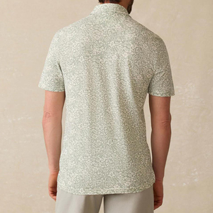 Polo pour homme haut de gamme en mélange polyester-spandex, personnalisable, impression florale, pour le golf en extérieur, vente en gros - Product Image 6