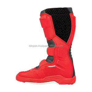 Bottes de course moto professionnelles mi-mollet avec fermeture éclair latérale, logo personnalisé, antidérapantes, respirantes, légères en microfibre - Product Image 4