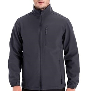 New Design Custom Men Sports <b>Black</b> Color Softshell <b>Jackets</b> Outdoor Rain Coats Thermal Chest Pockets Knitted Soft Shell <b>Jackets</b> - Product Image 3
