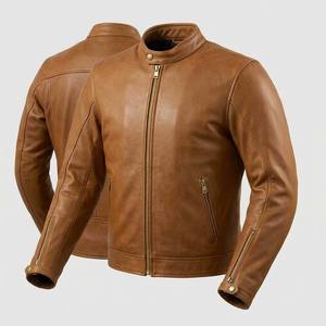 Chaqueta de motociclista moderna para hombre, chaquetas para hombre, estilo urbano, cuero genuino de vaca, tendencia en EE. UU. y Europa - Product Image 4