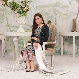 Venta caliente marca Tawakkal mujer Casual 3 piezas viscosa Salwar Kameez personalizado GLORIOUS ENCHANTER trajes bordados - Product Image 4