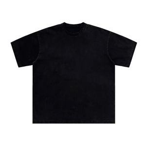 T-shirt décontracté pour homme à manches longues ou courtes, col rond, coupe classique, avec logo frontal, noir uni, 100 % coton jersey tricoté, respirant et séchage rapide - Product Image 1