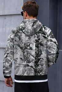 เสื้อฮู้ดดี้ลายพรางกิ่งไม้สำหรับผู้ชาย ผ้าฝ้ายฟลีซหนานุ่ม สไตล์สตรีทแวร์ ทรงโอเวอร์ไซส์ พิมพ์ลายกราฟิก - Product Image 2