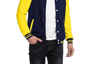 เสื้อแจ็คเก็ตวาร์ซิตี้คอปกบางสำหรับผู้ชาย ออกแบบตามสั่ง OEM คุณภาพสูง เสื้อแจ็คเก็ตเบสบอลสไตล์วิทยาลัย - Product Image 2