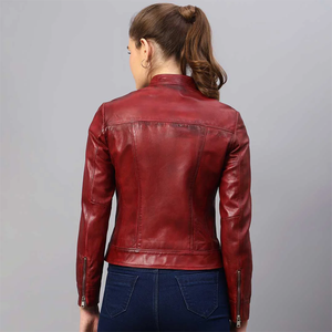 Women's Genuine Leather Outdoor Jacket Autumn Waterproof Breathable High Quality Made in Pakistan - Product Image 5