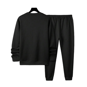 Ensemble de survêtement homme tendance été 2026 en coton épais brodé de luxe, avec logo personnalisé, style streetwear oversize, en molleton bouclette - Product Image 5