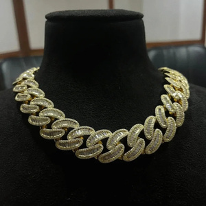 18mm Diamond Silver Men’s Moissanite <b>Chains</b> <b>Iced</b> <b>Out</b> 925 Diamond Cuban Link <b>Chain</b> with VVS Clarity from Indian Supplier. - Product Image 5