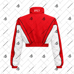 Wholesale Greek Delta | Sigma | Theta | DST Sorority Clothing Embroidered Colorblock Windbreaker Crop Jacket - Product Image 2
