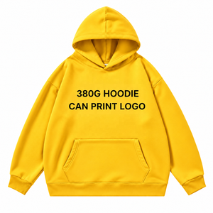 Sweat-shirt à capuche unisexe 380g, logo personnalisé, poche, pull décontracté - Product Image 6
