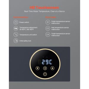 36kW Tankless LCD Touch istantaneo scaldabagno elettrico con blocco per bambini acqua calda su richiesta - Product Image 4