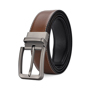 Cinturón de Cuero Genuino para Hombre con Hebilla de Aleación, Estilo Casual de Negocios, Venta Caliente 2026, Logotipo Personalizado - Product Image 1