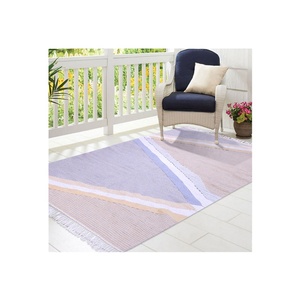 Meilleure vente de tapis moderne en coton rectangulaire fait à la main Service OEM personnalisé Design géométrique Kilim avec style tissé brodé à la main - Product Image 1