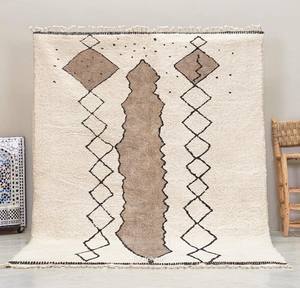 Alfombra sencilla y ligera de lujo, tapete de lana marroquí anudado a mano - Product Image 1