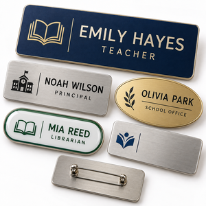 Placa de Identificación Personalizada para Empleados, Etiqueta Metálica para Uniformes de Empresa, Logotipo OEM, Suministro de Fábrica - Product Image 1