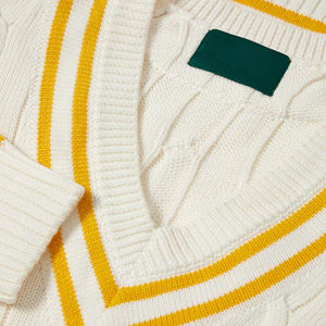 เสื้อกล้ามไหมพรมเมทัลลิกสีบรอนซ์ แขนยาว คอวี ระยิบระยับ สไตล์ลำลองสำหรับฤดูร้อน ทรงหลวม แฟชั่นเสื้อสเวตเตอร์แบบสวม ขาย - Product Image 4