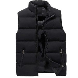 Chaleco acolchado de plumón para hombre, sin mangas, para invierno, para exteriores, en stock, con logo personalizado, chaleco acolchado. - Product Image 1