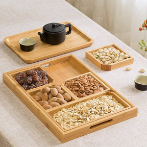 Wood Dry Fruit Tray Platter New Crafts Wood Snack Plate Living Room Storage Wooden Plate Hot Sale - Product Image 1