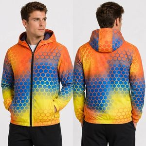 Yellow Orange <b>Fire</b> Flame Sublimation Windbreaker Jacket Premium Breathable Outdoor Performance Windbreaker Jackets - Product Image 2