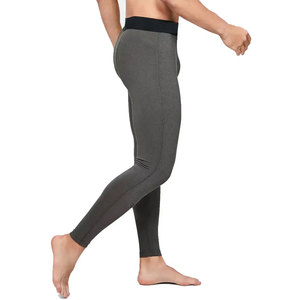Leggings de compression pour homme, gris uni, en spandex et polyester, taille élastique, pantalon de compression - Product Image 3