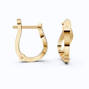 Pendientes de Aro Huggie de Oro Amarillo de 14K con Diamantes en Espiral Infinito, Diamantes Cultivados en Laboratorio Pavé, Regalo de Joyería para Aniversario de Bodas - Product Image 3