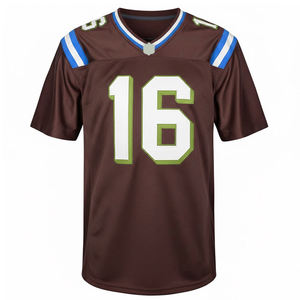Camiseta de Fútbol Americano Personalizada para Hombre, Manga Corta, Cuello en V, Uniforme de Equipo, Transpirable, Ecológica, 100% Poliéster, Ropa Deportiva - Product Image 3