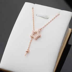 Conjunto de Collar con Colgante de Pentagrama Personalizado de Plata S925, Joyería de Perlas DIY Grande con Cadena y Bandeja de Accesorios, Accesorio de Moda - Product Image 3