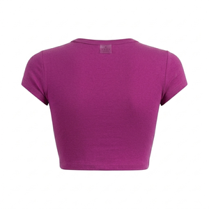 เสื้อยืดสีชมพูสั่งทำขายส่ง ทรงเข้ารูป คุณภาพพรีเมียม แห้งเร็ว ระบายอากาศได้ดี ผลิตจากโพลีเอสเตอร์ เหมาะสำหรับฤดูร้อน โยคะ ฟิตเนส เสื้อยืดผู้หญิง - Product Image 2