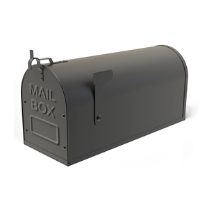 Vintage Red Metal Mailbox Black Trim Flag <b>Post</b> Mount Outdoor Letter <b>Box</b> Curbside Residential Home Exterior <b>Wall</b> Decoration - Product Image 4