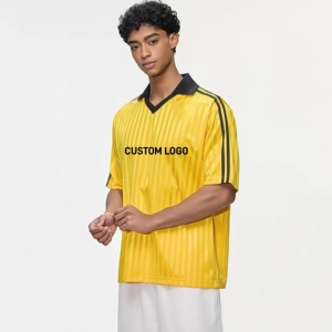 Camiseta de Fútbol Personalizada para Hombre, Rayas Blancas y Negras, Cuello Redondo, Manga Corta, Sublimada, Transpirable, para Todas las Temporadas, Corte Regular para Adultos - Product Image 4