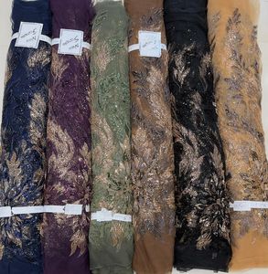 Tela de red artesanal única con diseño floral bordado, ideal para confección de vestidos como vestidos de novia. Compre directamente del proveedor. - Product Image 3