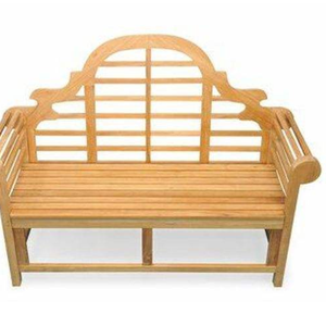 El banco de jardín Goldenteak Lutyens está hecho de madera de teca natural y presenta un respaldo alto y curvo distintivo. - Product Image 2