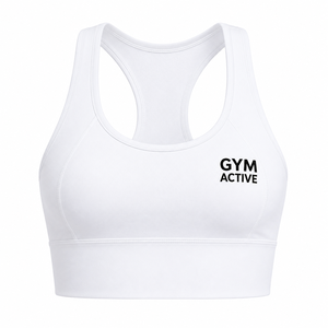 Women <b>White</b> Racerback High Support Spandex/Nylon Sports Bra <b>Crop</b> Top High Waist <b>Leggings</b> Set Custom Gym Activewear Yoga Workout - Product Image 5
