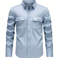 Unisex Lightweight Long-Sleeve Polo Security Guard Uniform 100% Cotton High Quality Breathable Multiple Pockets Outdoor Hiking