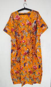 Robe maxi kaftan pour femmes de qualité supérieure, élégante, en coton léger avec motif floral imprimé, idéale pour la plage et les vacances, également pour les filles - Product Image 3