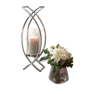 Candelabro de Metal Dorado y Vidrio de Lujo al por Mayor para Decoración Navideña y del Hogar - Product Image 1