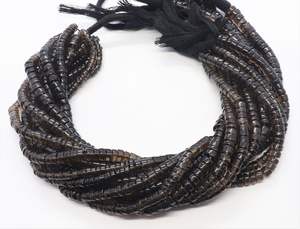 Cuentas lisas de cuarzo ahumado AAA, cuentas de cuarzo con forma de rueda de neumático, cuentas de piedras preciosas de cuarzo ahumado de 12.5 pulgadas para la fabricación de joyas - Product Image 6